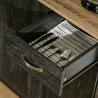 HOMCOM 71" H Modern Buffet Cabinet with Hutch, Storage, Drawer and Microwave Stand - Black-Material: Particle Board 