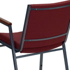 Flash Furniture HERCULES Series Heavy Duty Burgundy Patterned Fabric Stack Chairs with Arms - 4 Pack-Burgundy Patterned Fabric Upholstery