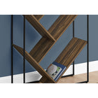 Monarch Specialties 2202 60"H Bookcase - Brown Reclaimed Wood-Look/Black Metal-Product dimensions: 60.25"H x 32"W x 12"D