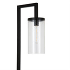 Hudson&Canal Malva 67.75" Tall Floor Lamp with Glass Shade - Blackened Bronze/Seeded-Paired with a seeded cylinder glass shade