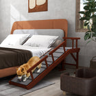 PawHut 60" L Wooden Large Dog Ramp - Brown-Non-slip carpet surface prevents slips and falls for dogs 