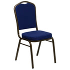 Flash Furniture HERCULES Series Crown Back Stacking Banquet Chair in Patterned Fabric - Gold Vein Frame - Navy Blue-500 lb. Weight Capacity