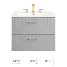 Modway Daybreak 24" Wall-Mount - Light Grey-Wall-Mount Design