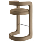 Modway Winslow Performance Velvet Bar Stool - Taupe-Fully Assembled