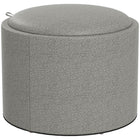 HOMCOM Round Tray Top Coffee Table with Storage and Upholstery - Grey-Removable tray lid with groove handles for convenience