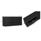 Manhattan Comfort Clive 72" Mid-Century Modern 6-Drawer Double Dresser - Black & Gold-Drawers open on 0.75-extension tracks for smooth, convenient access