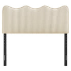 Modway Athena Striped Fabric Upholstered Queen Size Headboard - Oatmeal Stripe-Assembly Required