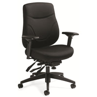 Staples Newdale Medium Back Multi-Tilter Office Chair - Fusion Carbon Fabric - Black-Medium back multi-tilter chair