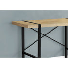 Monarch Specialties 7658 48" Computer Desk - Natural/Black Metal-X-shaped metal bar on the back of the desk provides support and adds a decorative touch