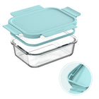 Bentgo 8-Piece Glass Leak-Proof Glass Food Storage Set - Soft Aqua-Smart Seal System features 4 locking clips and a 100% airtight 360-degree seal that ensures no accidental spills will happen.