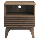 Modway Render Nightstand - Walnut-Tapered Wood Legs