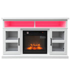 HOMCOM 48" Fireplace TV Stand - White-Wide top surface supports TVs measuring up to 55 inches