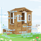 Outsunny Outdoor Kids Playhouse with Door and Windows - Yellow-A half-sized door for easy in and out 