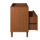 Modway Cassia 36" Teak Wood Bathroom Vanity Cabinet - Natural-Brass Metal Hardware