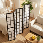 HOMCOM 6 Panel Freestanding Room Divider for Bedroom - Black-No assembly required 