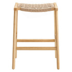 Modway Saoirse Woven Rope Wood Counter Stool - Natural Natural - Set of 2-8
