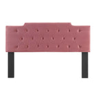 Modway Juliet Tufted Performance Velvet King/California King Headboard - Dusty Rose-Diamond Button Tufting