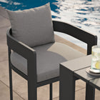 Modway Tahoe Outdoor Patio Aluminum Bar Chair - 44.5" - Grey-Bar-height Seating