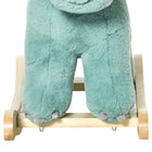 Qaba Kids Plush Dinosaur Rocking Horse with Wooden Rockers - Green-Seat Height: 14.2" (36 cm) 