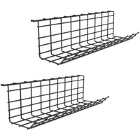 ShoppingAll Under Desk Cable Management Organizer Sturdy Metal Cable Tray - Black - 2 Pack-WIDE & SPACIOUS RACK: Wide storing space provides a piece of mind keeping your cables and power strips out of your sight. Get the messy wires under your table out of the way and boost your performance in a clean workstation.