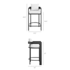 Modway Tahoe Outdoor Patio Aluminum Bar Chair - 44.5" - White-Powder-Coated Finish