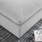 Modway Commix Down Filled Overstuffed Ottoman - Light Grey-Down Feather and Cotton Cushions