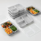 Bentgo Prep 3-Compartment Containers - Silver - 10 Pack-Seals in freshness during refrigeration and when taking meals on-the-go