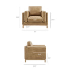 Modway Roscoe Vegan Leather Armchair - Toast-Deep Seat Comfort with High Resiliency Foam