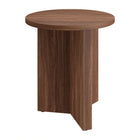 Hudson&Canal Anders 20"W Round Side Table - Satin Walnut-A contemporary Scandinavian design for your living room, den, and more