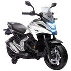 Qaba Honda Licensed 12V Electric Motorcycle with Headlights Music - White-Honda licence ensures quality, trust for this ride-on motorbike 