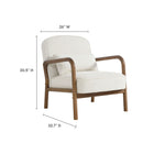 Modway Charlie Boucle Upholstered Armchair - Ivory-Boucle Fabric Upholstery