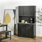 HOMCOM 71" H Modern Buffet Cabinet with Hutch, Storage, Drawer and Microwave Stand - Black-Adjustable shelves allow you to store larger items, without worry if they will fit 
