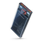 HyperGear 10000mAh USB-C and Dual Port USB-A Portable Power Bank - Clear-Unique transparent design