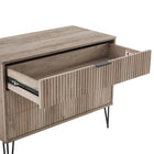 Manhattan Comfort DUMBO 35.19" Modern Dresser - Grey-Stylish Splayed Gold Metal Legs Adding Seamless Fashion Design and Durability.