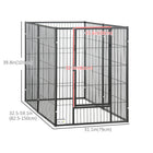 PawHut 6-Panel Heavy Duty Dog Playpen for S/M/L Dogs - 59" x 40" -Door with a lock for easy in and out