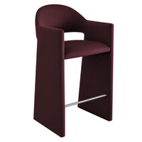 Modway Talia 41" Performance Velvet Bar Stool - Mulberry-Stain-Resistant Performance Velvet