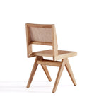 Manhattan Comfort Hamlet 17.64" Industry Chic Dining Chair - Nature - Set of 4-Unique Square Backrest Made of Cane