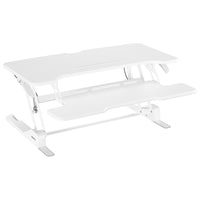 Mount-It! Standing Desk Converter with 38" Desk Top - White-Turn your traditional desk into an active sit-stand workstation with this 38" wide standing desk converter