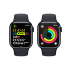 Apple Watch Series 9 - 41 mm - GPS - Midnight Aluminum Case with Midnight Sport Band - M/L -Easily Customizable - With watch bands in a range of styles, materials and colours, as well as stylish and functional watch faces with complications tailored to your interests, you can change your watch to fit your mood or the moment