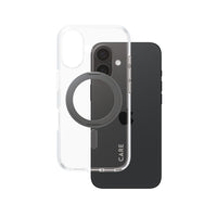 PanzerGlass CARE Case with Kickstand & MagSafe iPhone 16 - Black Ring-Versatile and recycled aluminum kickstand feature designed to be practical