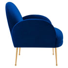 Modway Transcend Performance Velvet Armchair - Navy-Sturdy Construction