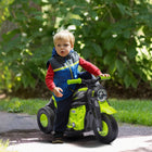 Qaba 3 Wheels 6V Kids Electric Motorcycle with LED Headlight - Green-Features bubble production with music for added enjoyment 