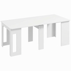 HOMCOM 23.6"-70.9" Rectangular Extendable Dining Table for 6-8 - White-This dining table extends from 23.6" to 70.9", providing seating for up to 6 people