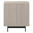 Hudson&Canal Whitman 28"W Accent Cabinet - Alder White-Features two textured PVC swing-out doors, adjustable center shelf, and a cable management cut-out