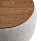 Modway Perla Woven Heathered Fabric Upholstered Storage Ottoman - Heathered Weave/Wheat-8