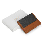 Champs Denim Leather Cardholder - Tan/Black-Exterior pocket