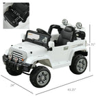 Aosom 12V Kids Electric Ride-On Jeep with Remote Control - White-MP3 connectivity to rock out to your favorite tunes while in driving 