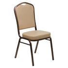 Flash Furniture HERCULES Series Crown Back Stacking Banquet Chair in Tan Vinyl - Copper Vein Frame-500 lb. Weight Capacity