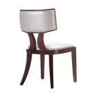 Manhattan Comfort Pulitzer 18.1" Traditional Faux Leather Upholstered Dining Chairs - Silver and Walnut - Set of 2-Delivered to you Fully Assembled! No Assembly Required