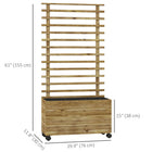 Outsunny Wooden Planter with Trellis - Nature Wood-Fir wood structure makes raised planter suitable for indoor and outdoor use, with protective varnish coating
